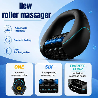 Electric Roller Impact Massage Tool Rechargeable Handheld Massager Portable Massager for Shoulder Back Leg Arm Full Body